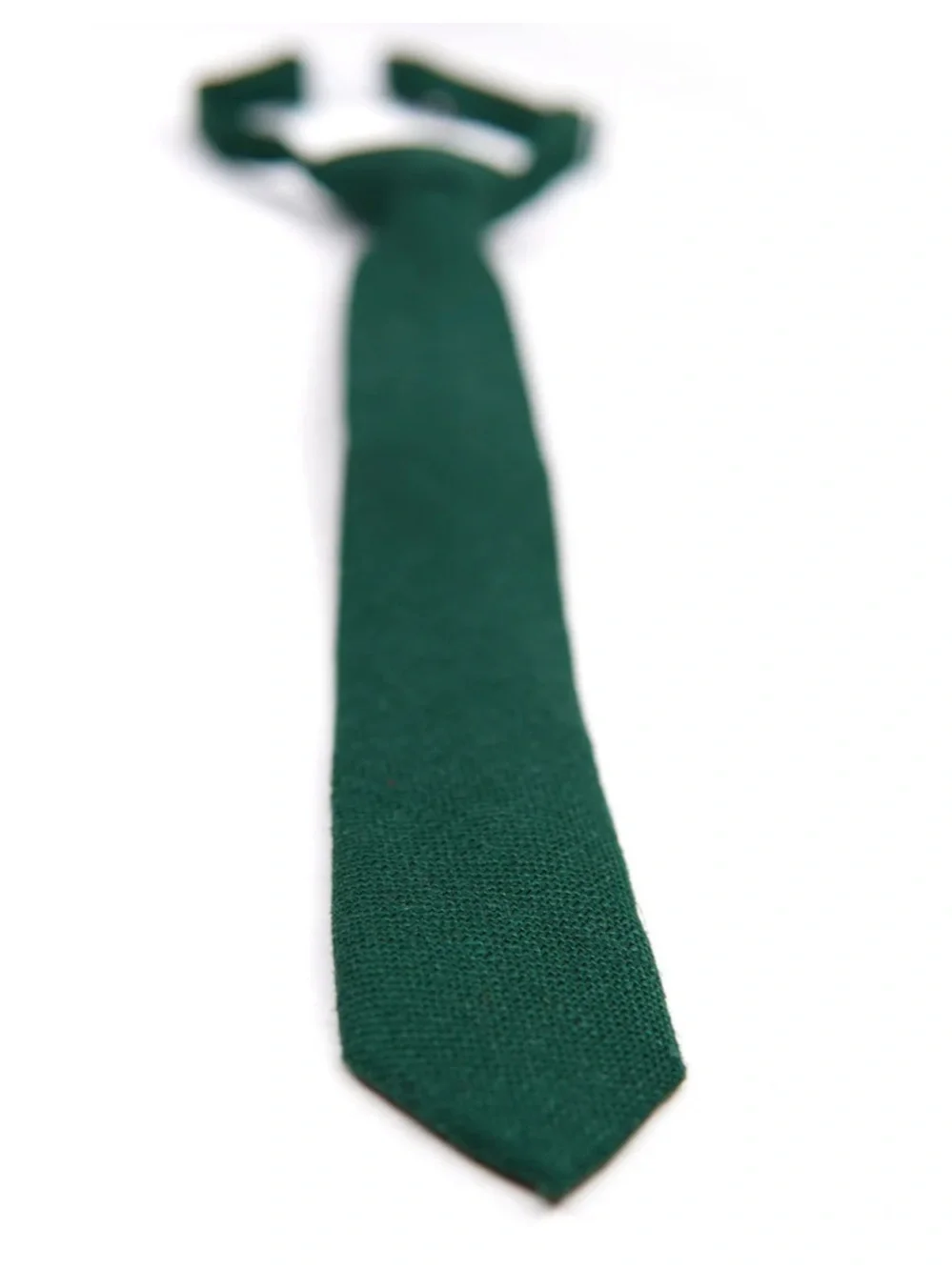Boon Boys Knit Tie Deep Green Skinny Clasp Necktie Size ages 5-8